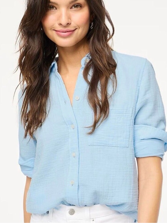 J. Crew Tops - J. Crew Gauze button-up shirt size Large